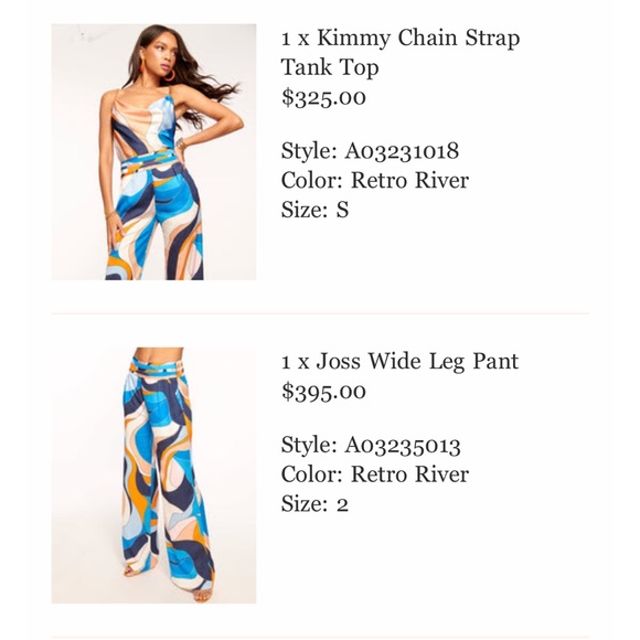 Ramy Brook matching set - Kimmy Chain Strap Tank Top & Joss Wide Leg Pant - Picture 2 of 5